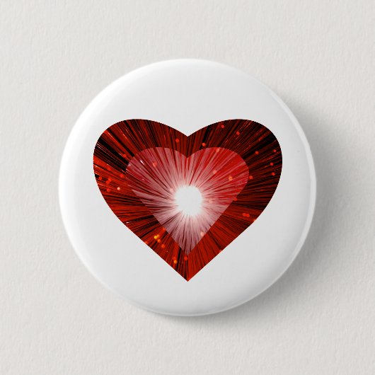 Rode hartknoopbadge wit ronde button 5,7 cm (Voorkant)