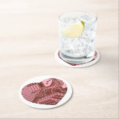 Rode hartkringloop, Valentijns Ronde Kartonnen Onderzetter (Insitu)