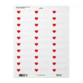 Rode hartliefde of Valentijnsdag Etiket (Full Sheet)