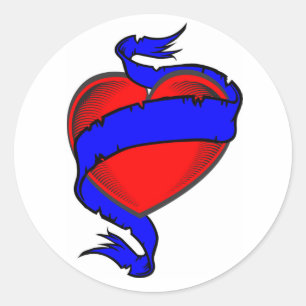 rode hartlint ronde sticker