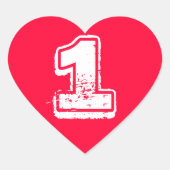 Rode Hartnummer Sticker (Voorkant)