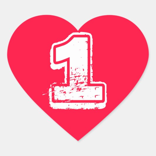 Rode Hartnummer Sticker (Voorkant)