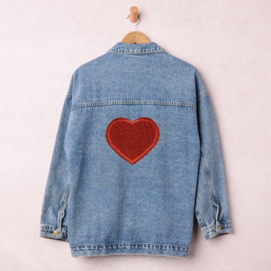 Rode Hartpatch – Rijk Borduureffect Denim Jacket (Hangar)