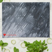 Rode hartritmekleurige zwarte miniatuur theedoek (Gevouwen)