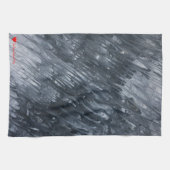 Rode hartritmekleurige zwarte miniatuur theedoek (Horizontaal)