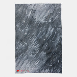 Rode hartritmekleurige zwarte miniatuur theedoek