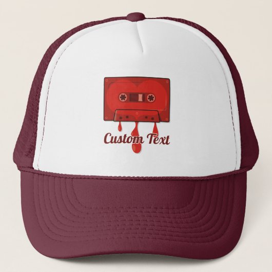 Rode hartritmeubelwagen trucker pet (Voorkant)