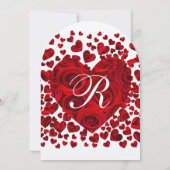 Rode Hartrozen Trouw Uitnodiging (Achterkant)