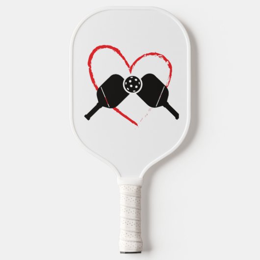 Rode hartskoppadels pickleball paddle (Voorkant)