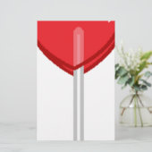 rode hartslag briefpapier (Staand voorkant)