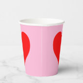 Rode hartslag pastel roze papieren bekers (Rechts)