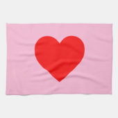 Rode Hartslag Pastel Roze Theedoek (Horizontaal)