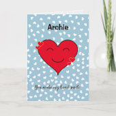 Rode hartsnaam romantisch feestdagen kaart (Voorkant)