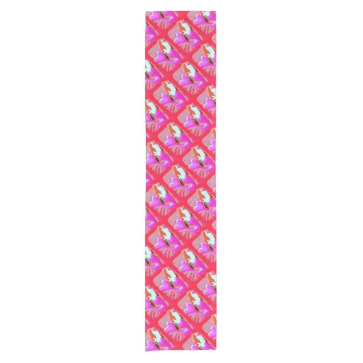 rode hartstaartzeemeerlingen korte tafelloper (Voorkant)