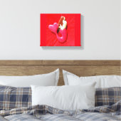 rode hartstaartzeemeermin canvas afdruk (Insitu (Slaapkamer))