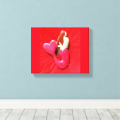 rode hartstaartzeemeermin canvas afdruk (Insitu (Houten vloer))