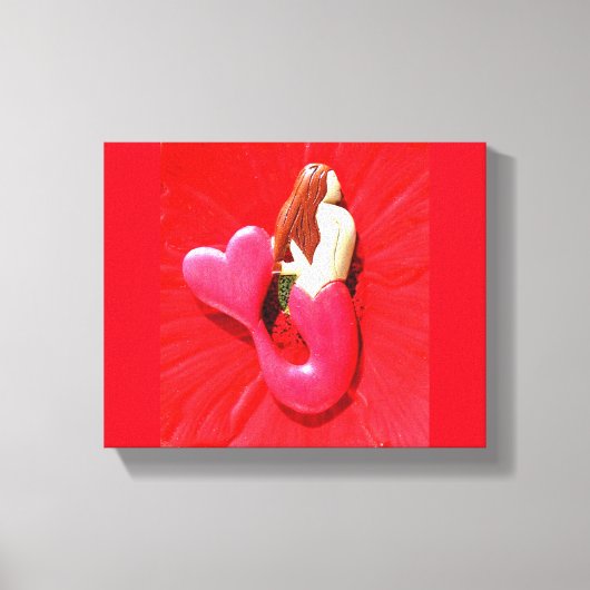 rode hartstaartzeemeermin canvas afdruk (Voorkant)
