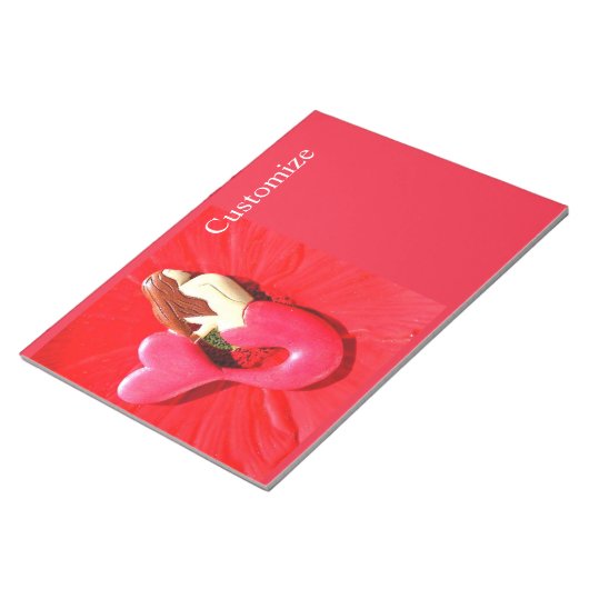 rode hartstaartzeemeermin notitieblok (Schuin)