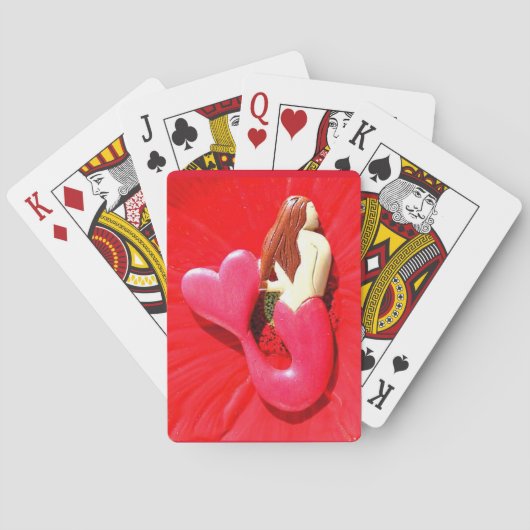 rode hartstaartzeemeermin pokerkaarten (Achterkant)