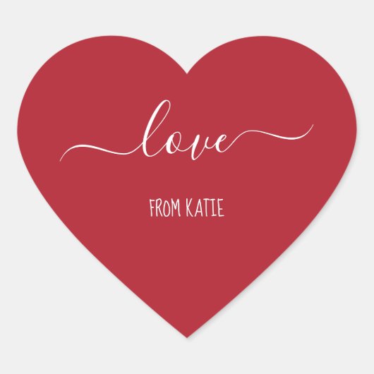 Rode hartstickers met liefde voor Valentijnsdag Hart Sticker (Voorkant)