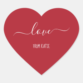 Rode hartstickers met liefde voor Valentijnsdag Hart Sticker