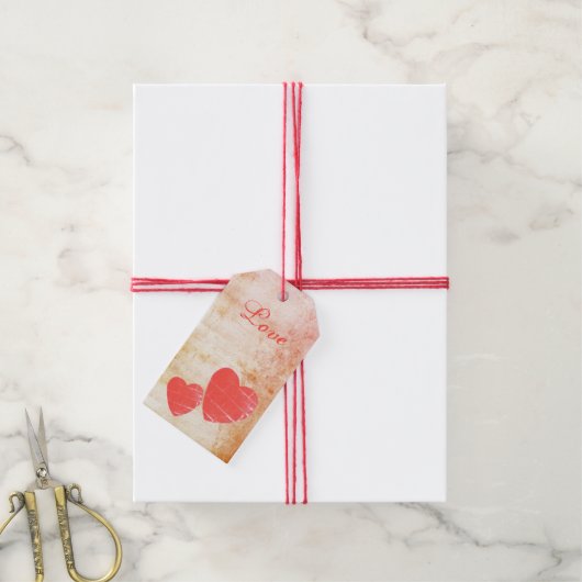Rode Hartverscheurde Valentijnsdag Cadeautags Cadeaulabel (Met Touw)