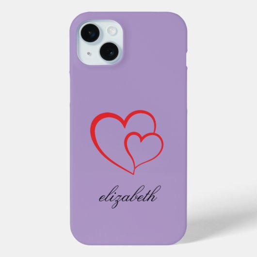 rode hartvorm kleurrijke achtergrond gepersonalise Case-Mate iPhone case (Achterkant)