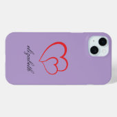 rode hartvorm kleurrijke achtergrond gepersonalise Case-Mate iPhone case (Achterkant (horizontaal))