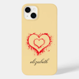 rode hartvorm kleurrijke achtergrond gepersonalise Case-Mate iPhone 14 plus hoesje