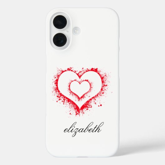 rode hartvorm kleurrijke achtergrond gepersonalise Case-Mate iPhone case (Achterkant)