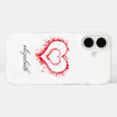 rode hartvorm kleurrijke achtergrond gepersonalise Case-Mate iPhone case (Achterkant (horizontaal))