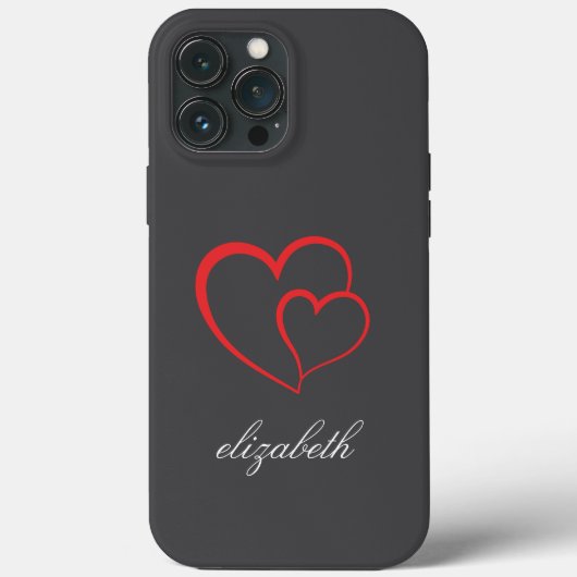 rode hartvorm kleurrijke achtergrond gepersonalise Case-Mate iPhone case (Achterkant)