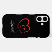 rode hartvorm kleurrijke achtergrond gepersonalise Case-Mate iPhone case (Achterkant (horizontaal))