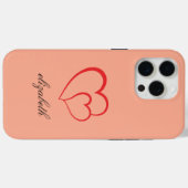 rode hartvorm kleurrijke achtergrond gepersonalise Case-Mate iPhone case (Achterkant (horizontaal))