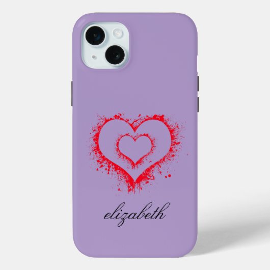 rode hartvorm kleurrijke achtergrond gepersonalise Case-Mate iPhone case (Achterkant)