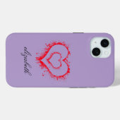 rode hartvorm kleurrijke achtergrond gepersonalise Case-Mate iPhone case (Achterkant (horizontaal))