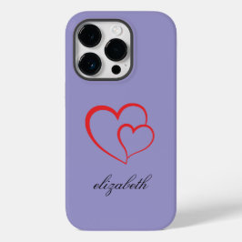 rode hartvorm kleurrijke achtergrond gepersonalise Case-Mate iPhone 14 pro hoesje