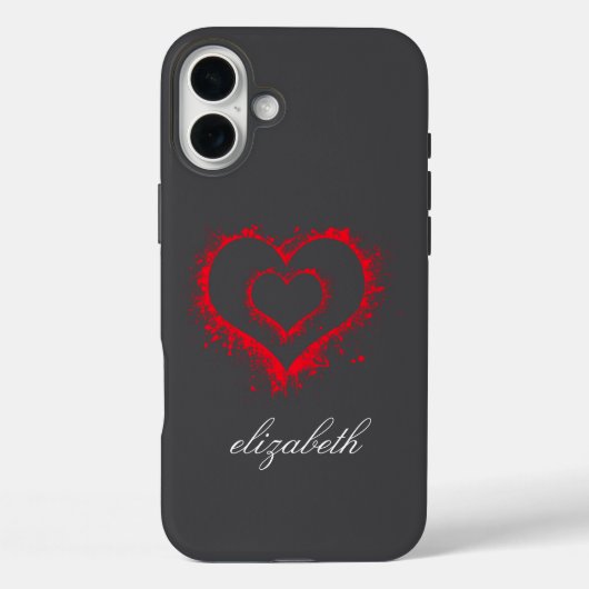 rode hartvorm kleurrijke achtergrond gepersonalise Case-Mate iPhone case (Achterkant)
