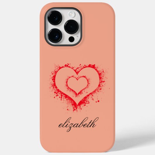 rode hartvorm kleurrijke achtergrond gepersonalise Case-Mate iPhone case (Achterkant)