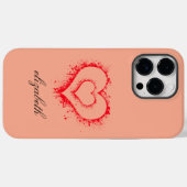 rode hartvorm kleurrijke achtergrond gepersonalise Case-Mate iPhone case (Achterkant (horizontaal))