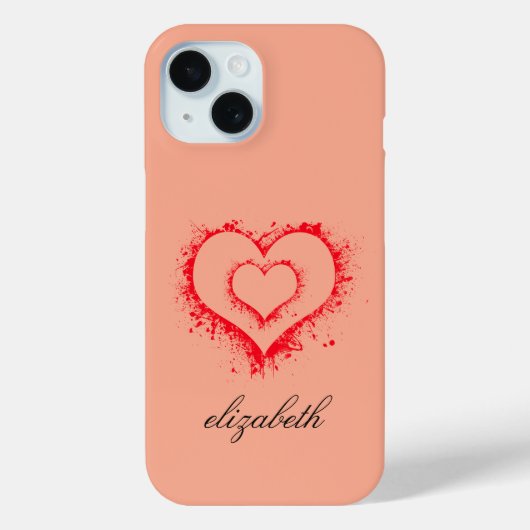 rode hartvorm kleurrijke achtergrond gepersonalise Case-Mate iPhone case (Achterkant)
