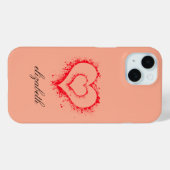 rode hartvorm kleurrijke achtergrond gepersonalise Case-Mate iPhone case (Achterkant (horizontaal))
