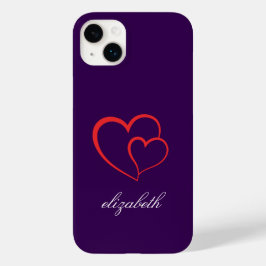 rode hartvorm kleurrijke achtergrond gepersonalise Case-Mate iPhone 14 plus hoesje