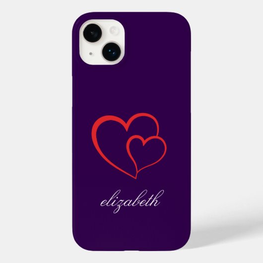 rode hartvorm kleurrijke achtergrond gepersonalise Case-Mate iPhone case (Achterkant)