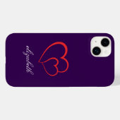 rode hartvorm kleurrijke achtergrond gepersonalise Case-Mate iPhone case (Achterkant (horizontaal))