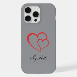 rode hartvorm kleurrijke achtergrond gepersonalise iPhone 15 pro max case