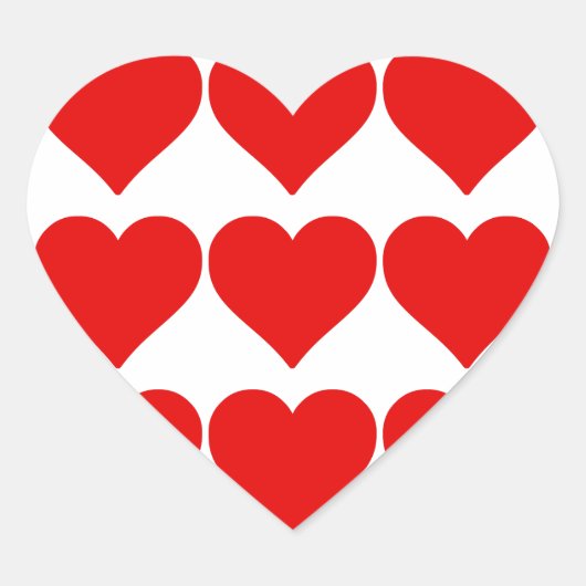 Rode Hartvorm Liefde Klassiek Eenvoudig Minimalism Hart Sticker (Voorkant)