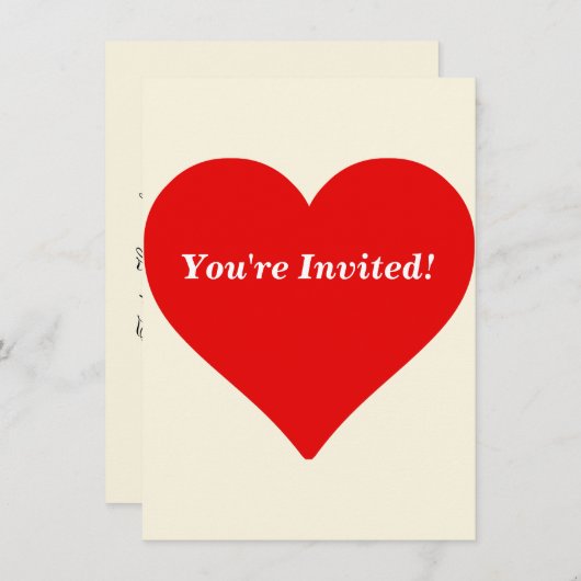 Rode Hartvorm Liefde Klassiek Eenvoudig Minimalism Kaart (Voorkant / Achterkant)