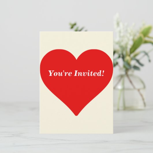 Rode Hartvorm Liefde Klassiek Eenvoudig Minimalism Kaart (Staand voorkant)