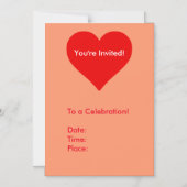 Rode Hartvorm Liefde Klassiek Eenvoudig Minimalism Magnetische Uitnodiging (Voorkant)